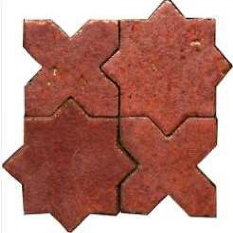 MARRAKECH, HANDMADE, RECTO-RED (10X10 cm) (4''X4'') (100pcs/m2) (9pcs/pi2) ($/m2)