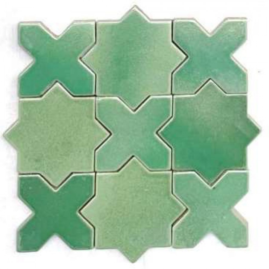 CLAYOTI, HANDMADE, PALE-GREEN (10X10 cm) (4''X4'') (100pcs/m2) (9pcs/pi2) ($/m2)